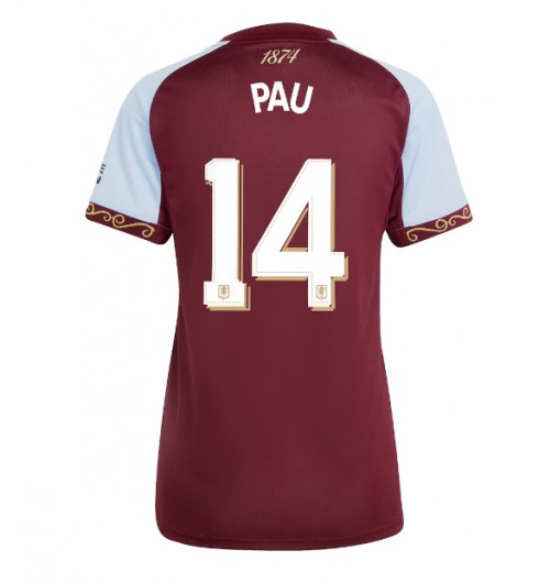 Aston Villa Pau Torres #14 Domácí Dres pro Dámské 2025-26 Krátký Rukáv Aston Villa Pau Torres #14 Domácí Dres pro Dámské 2025-26 Krátký Rukáv